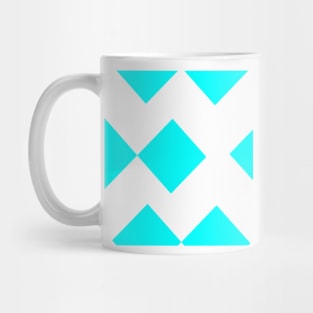 Ice Blue Diamond Squares Mug